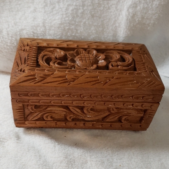 Other - Carved Wooden Jewelry Box